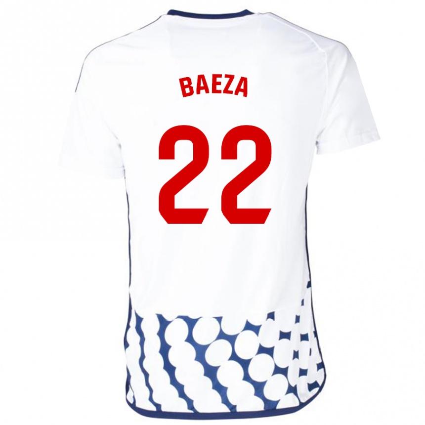 Kids Football Miguel Baeza #22 White Away Jersey 2023/24 T-Shirt