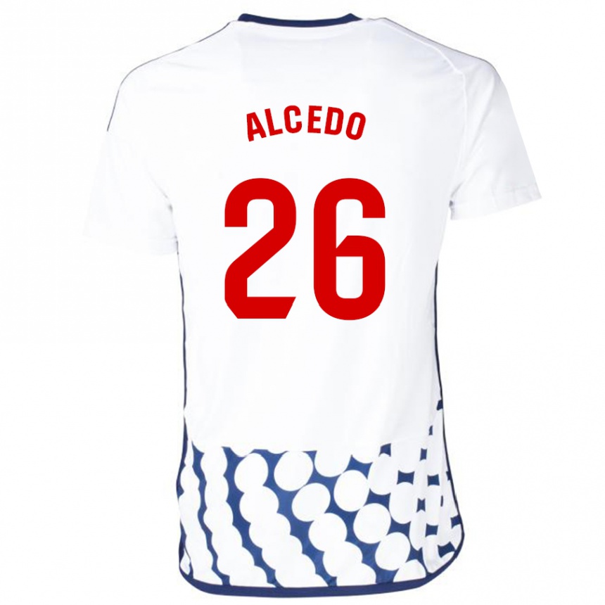 Kids Football Juan María Alcedo #26 White Away Jersey 2023/24 T-Shirt