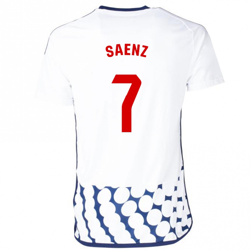 Kids Football Raúl Sáenz #7 White Away Jersey 2023/24 T-Shirt