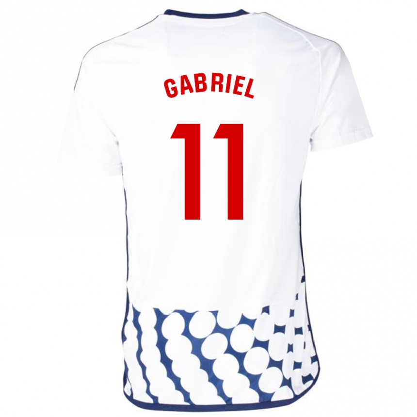 Kids Football Sergio Gabriel #11 White Away Jersey 2023/24 T-Shirt