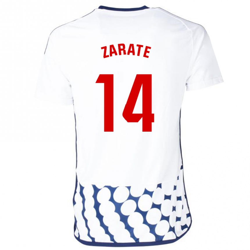 Kids Football Hugo Zárate #14 White Away Jersey 2023/24 T-Shirt