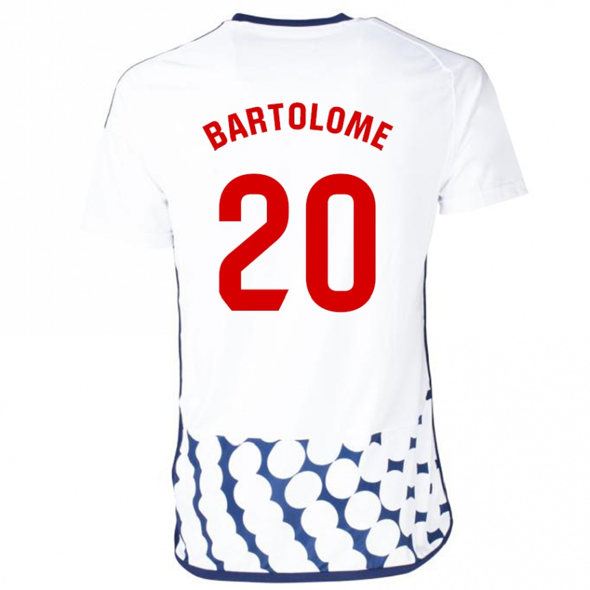 Kids Football Diego Bartolomé #20 White Away Jersey 2023/24 T-Shirt