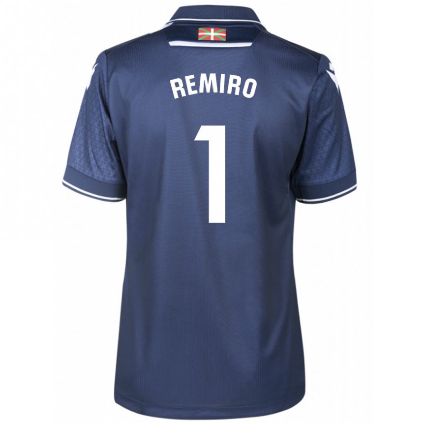 Kids Football Álex Remiro #1 Navy Away Jersey 2023/24 T-Shirt