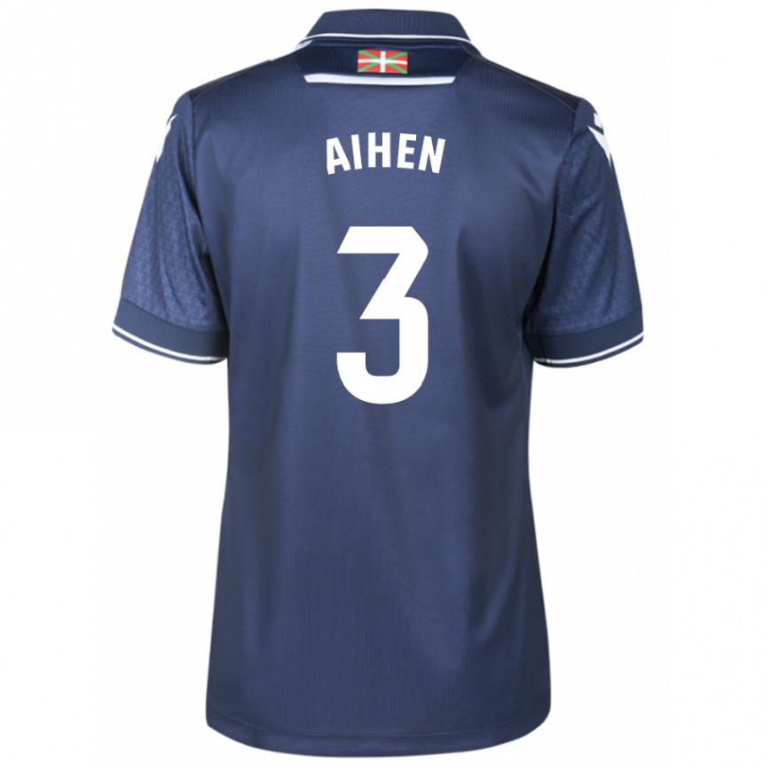 Kids Football Aihen Muñoz #3 Navy Away Jersey 2023/24 T-Shirt