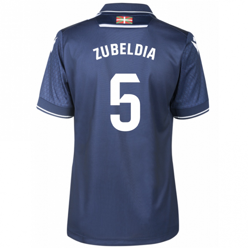 Kids Football Igor Zubeldia #5 Navy Away Jersey 2023/24 T-Shirt