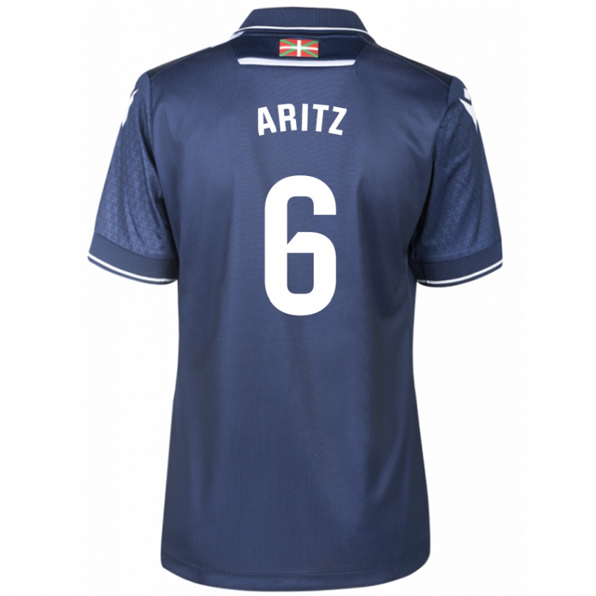 Kids Football Aritz Elustondo #6 Navy Away Jersey 2023/24 T-Shirt