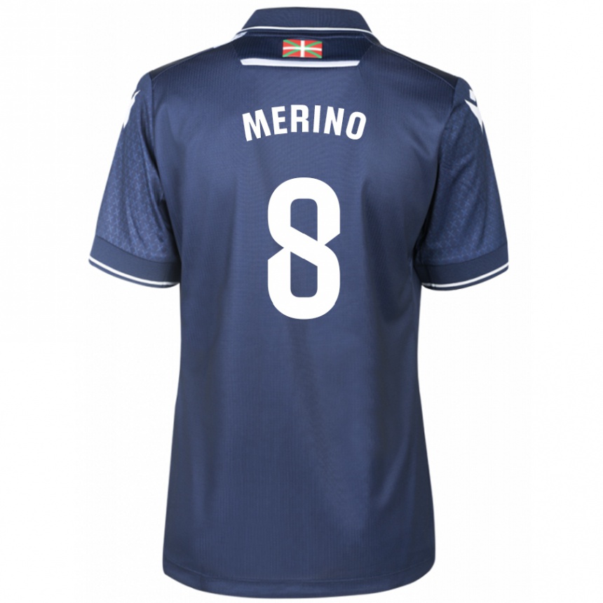 Kids Football Mikel Merino #8 Navy Away Jersey 2023/24 T-Shirt