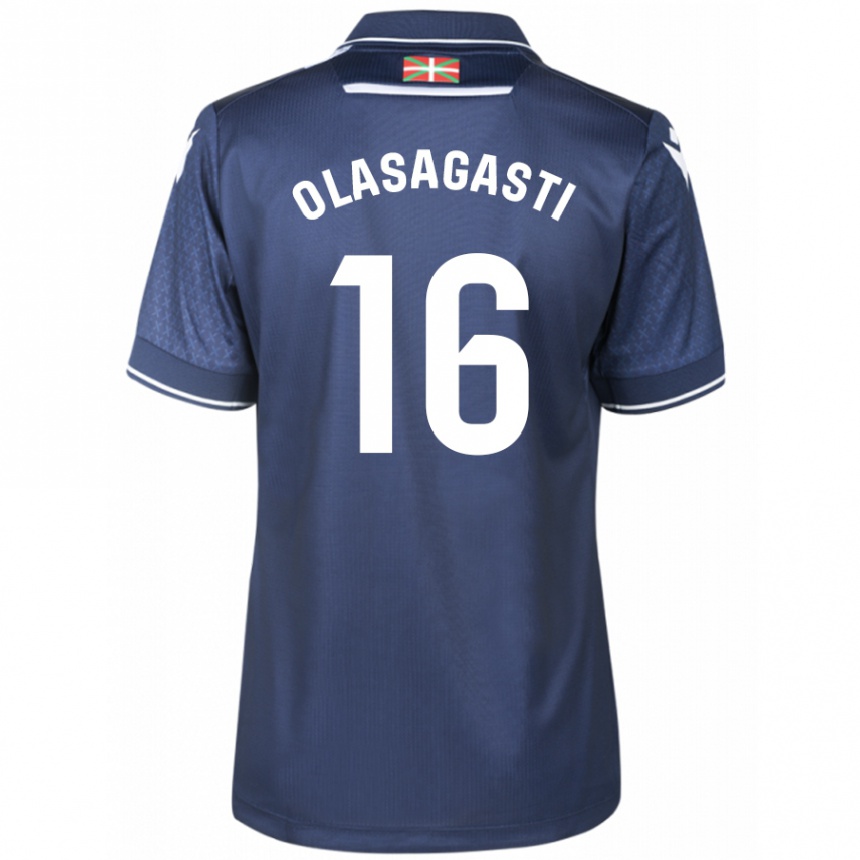 Kids Football Jon Ander Olasagasti #16 Navy Away Jersey 2023/24 T-Shirt