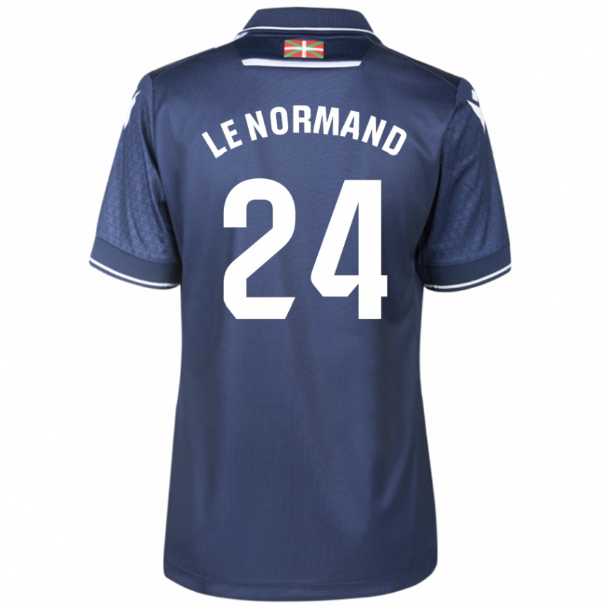 Kids Football Robin Le Normand #24 Navy Away Jersey 2023/24 T-Shirt