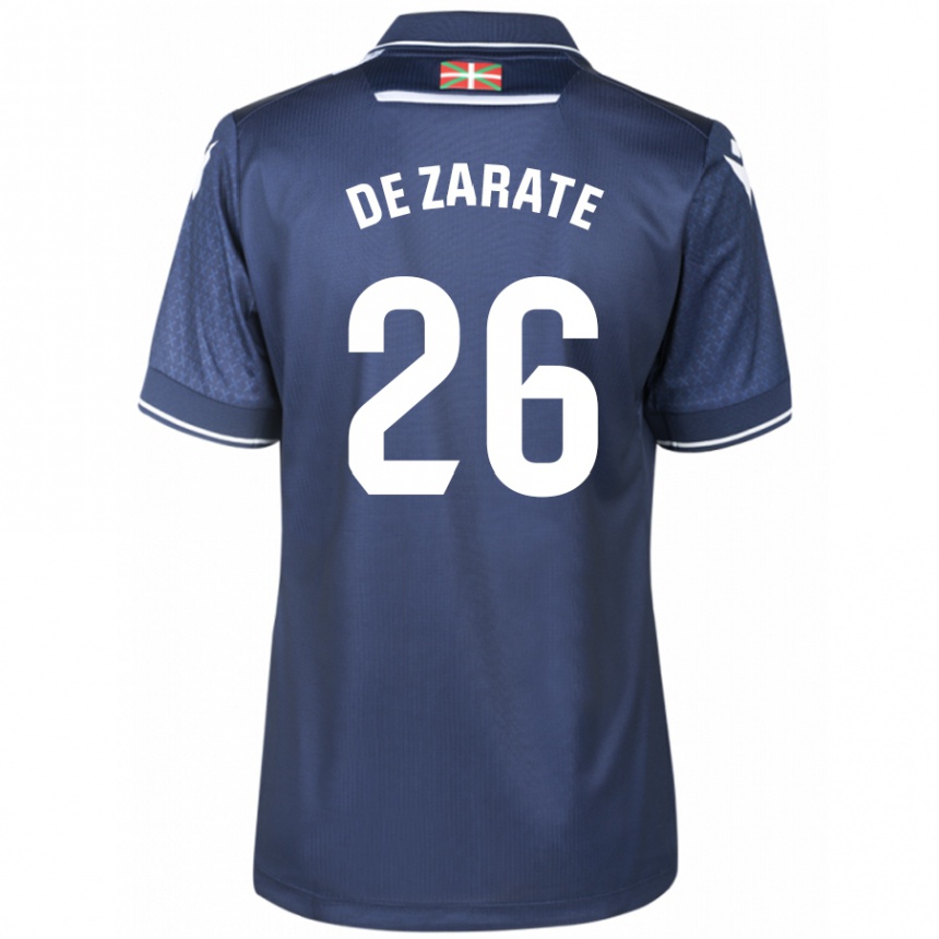 Kids Football Urko González De Zarate #26 Navy Away Jersey 2023/24 T-Shirt