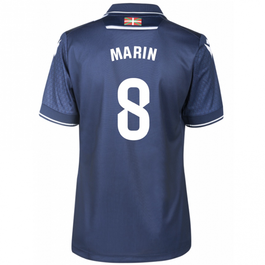 Kids Football Pablo Marín #8 Navy Away Jersey 2023/24 T-Shirt