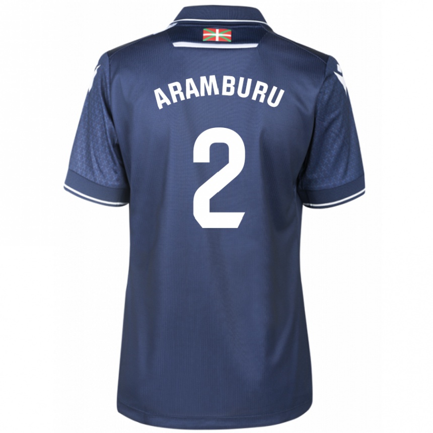 Kids Football Jon Aramburu #2 Navy Away Jersey 2023/24 T-Shirt