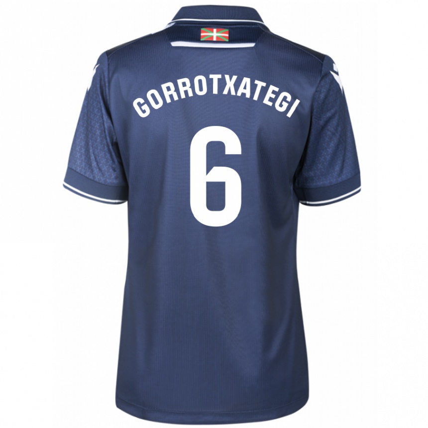 Kids Football Jon Gorrotxategi #6 Navy Away Jersey 2023/24 T-Shirt