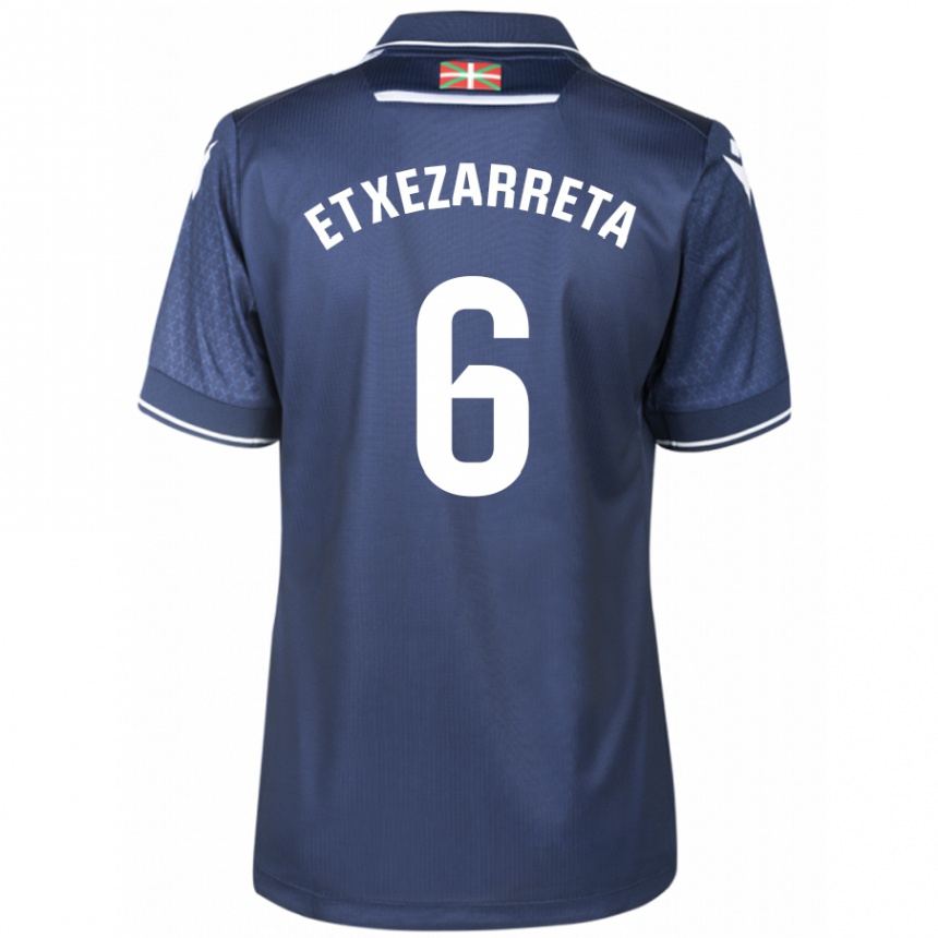 Kids Football Ane Etxezarreta Aierbe #6 Navy Away Jersey 2023/24 T-Shirt