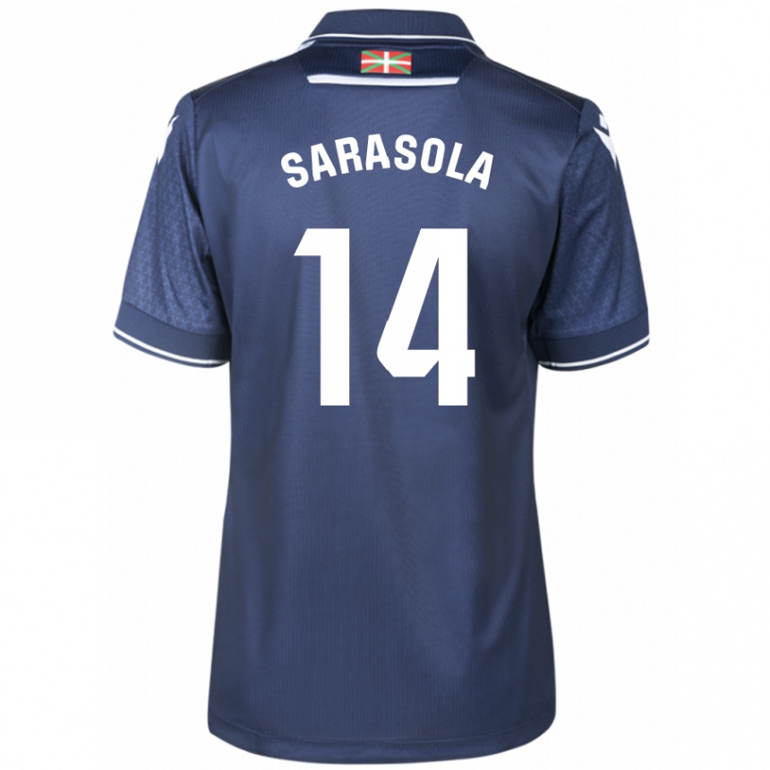 Kids Football Izarne Sarasola Beain #14 Navy Away Jersey 2023/24 T-Shirt