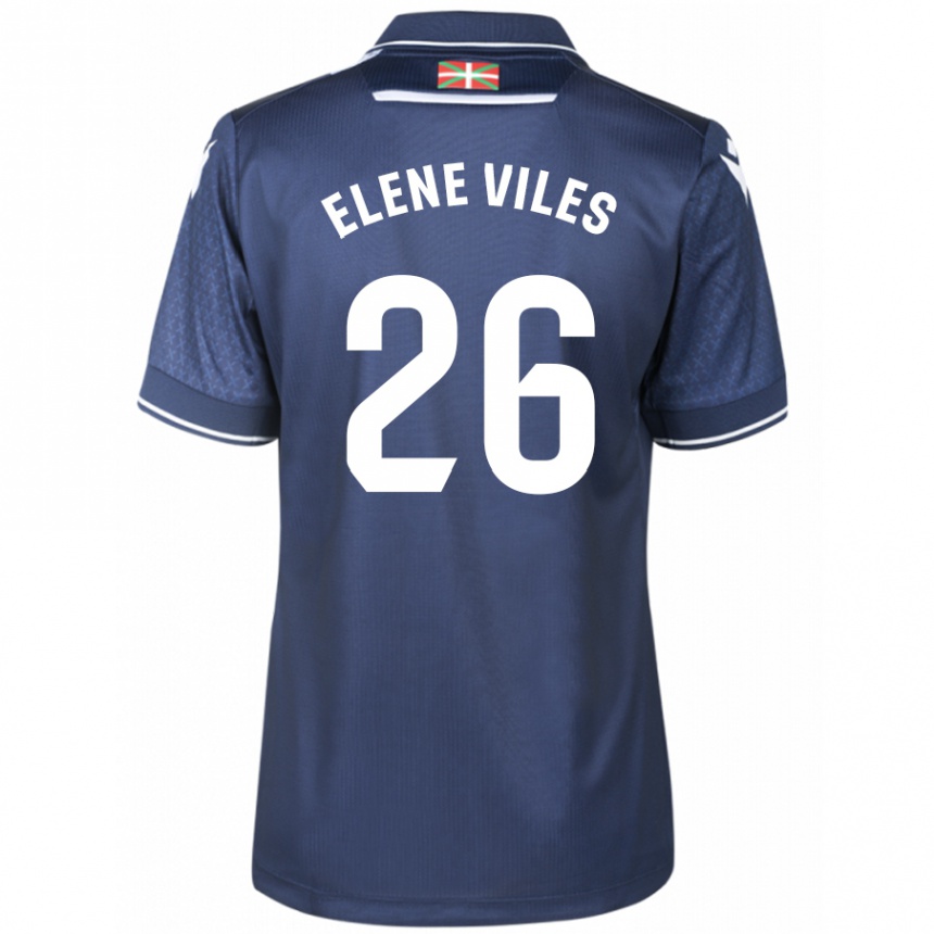 Kids Football Elene Viles Odriozola #26 Navy Away Jersey 2023/24 T-Shirt