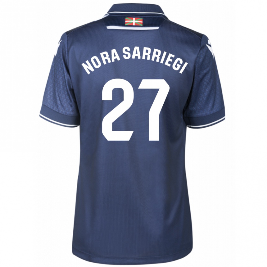 Kids Football Nora Sarriegi Galdos #27 Navy Away Jersey 2023/24 T-Shirt