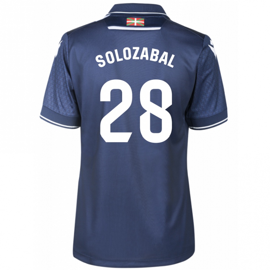 Kids Football Malen Solozabal Ibarra #28 Navy Away Jersey 2023/24 T-Shirt