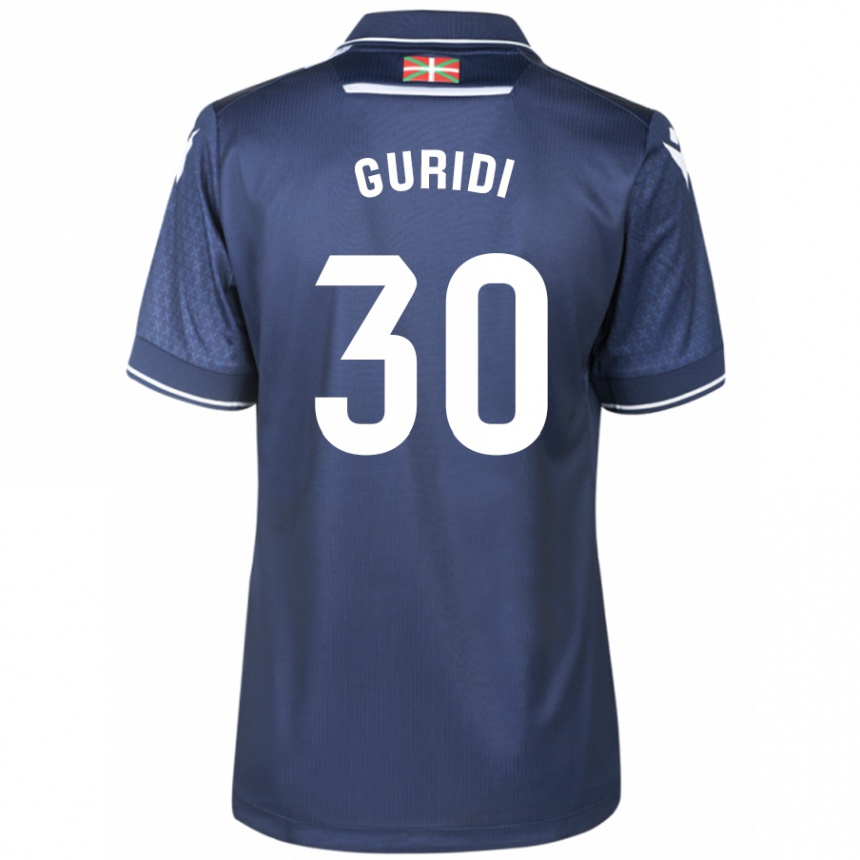 Kids Football Elene Guridi Mesonero #30 Navy Away Jersey 2023/24 T-Shirt