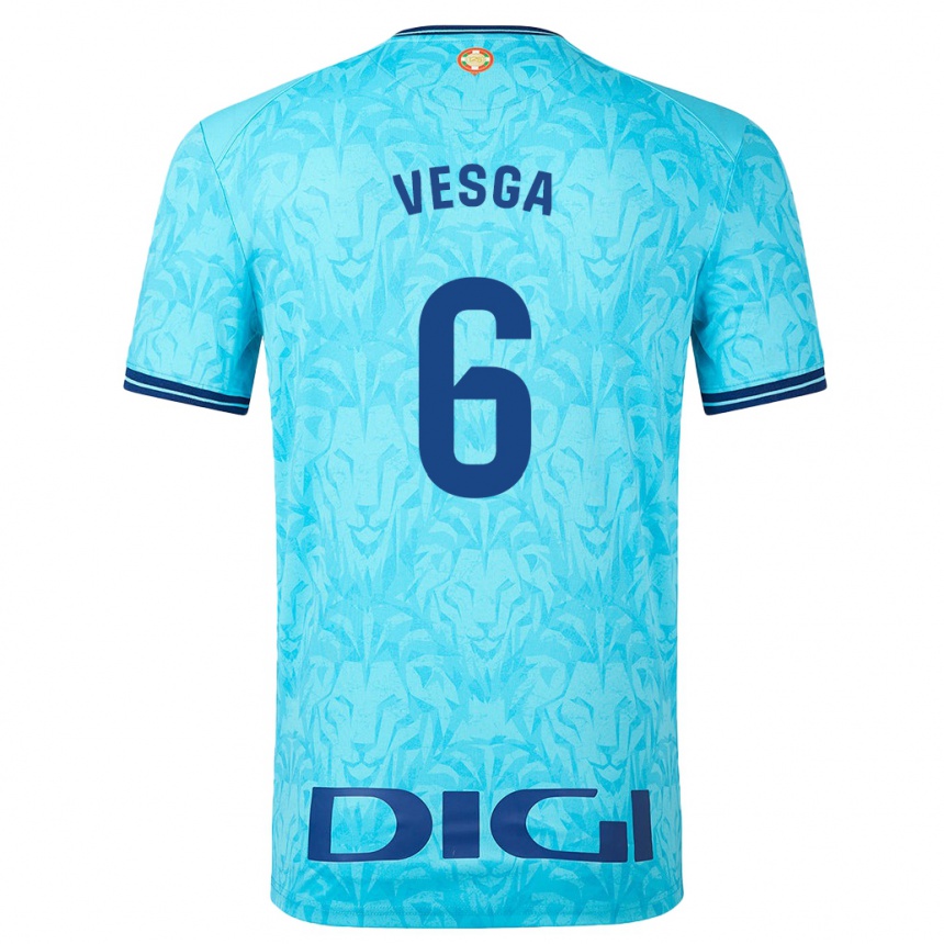 Kids Football Mikel Vesga #6 Sky Blue Away Jersey 2023/24 T-Shirt