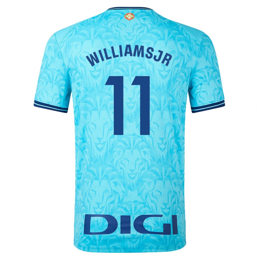 Kids Football Nico Williams #11 Sky Blue Away Jersey 2023/24 T-Shirt