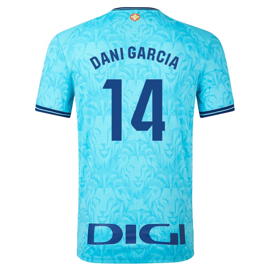 Kids Football Dani García #14 Sky Blue Away Jersey 2023/24 T-Shirt