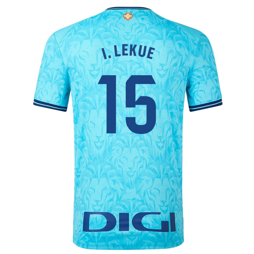 Kids Football Iñigo Lekue #15 Sky Blue Away Jersey 2023/24 T-Shirt