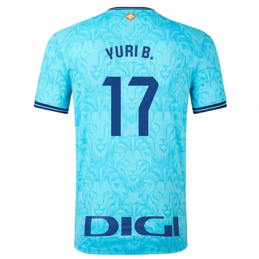 Kids Football Yuri Berchiche #17 Sky Blue Away Jersey 2023/24 T-Shirt