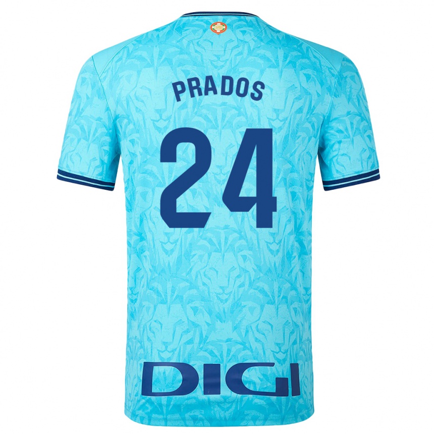 Kids Football Beñat Prados #24 Sky Blue Away Jersey 2023/24 T-Shirt