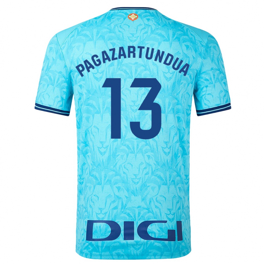 Kids Football Iker Pagazartundua #13 Sky Blue Away Jersey 2023/24 T-Shirt