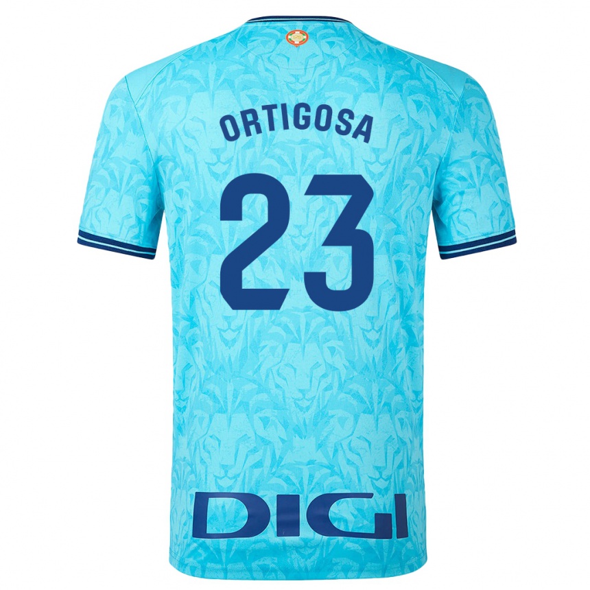 Kids Football Aritz Ortigosa #23 Sky Blue Away Jersey 2023/24 T-Shirt
