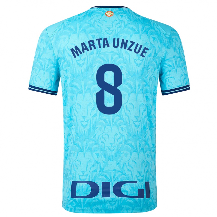 Kids Football Marta Unzué Urdániz #8 Sky Blue Away Jersey 2023/24 T-Shirt