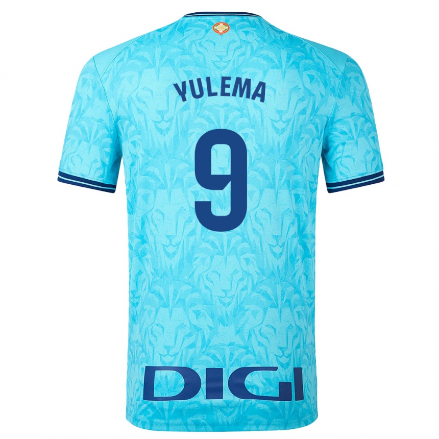 Kids Football Yulema Corres Somovilla #9 Sky Blue Away Jersey 2023/24 T-Shirt