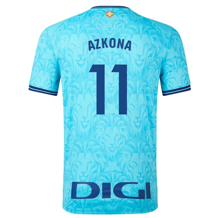 Kids Football Ane Azkona Fuente #11 Sky Blue Away Jersey 2023/24 T-Shirt