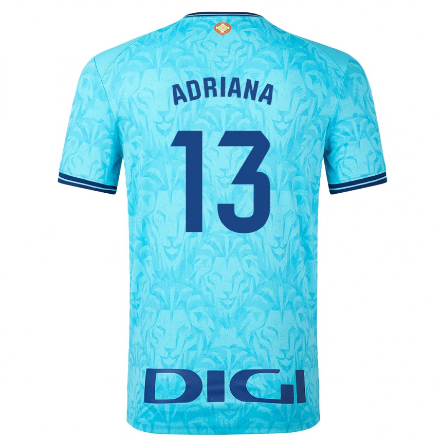 Kids Football Adriana Nanclares Romero #13 Sky Blue Away Jersey 2023/24 T-Shirt