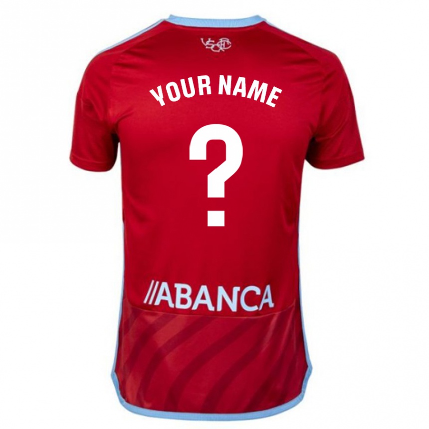 Kids Football Your Name #0 Red Away Jersey 2023/24 T-Shirt