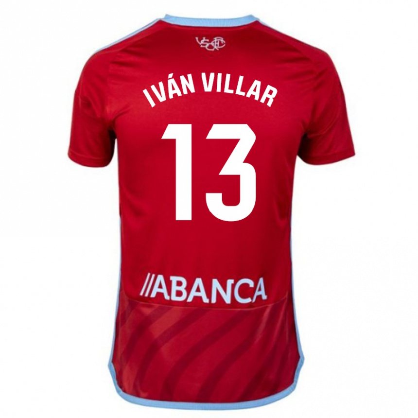 Kids Football Iván Villar #13 Red Away Jersey 2023/24 T-Shirt