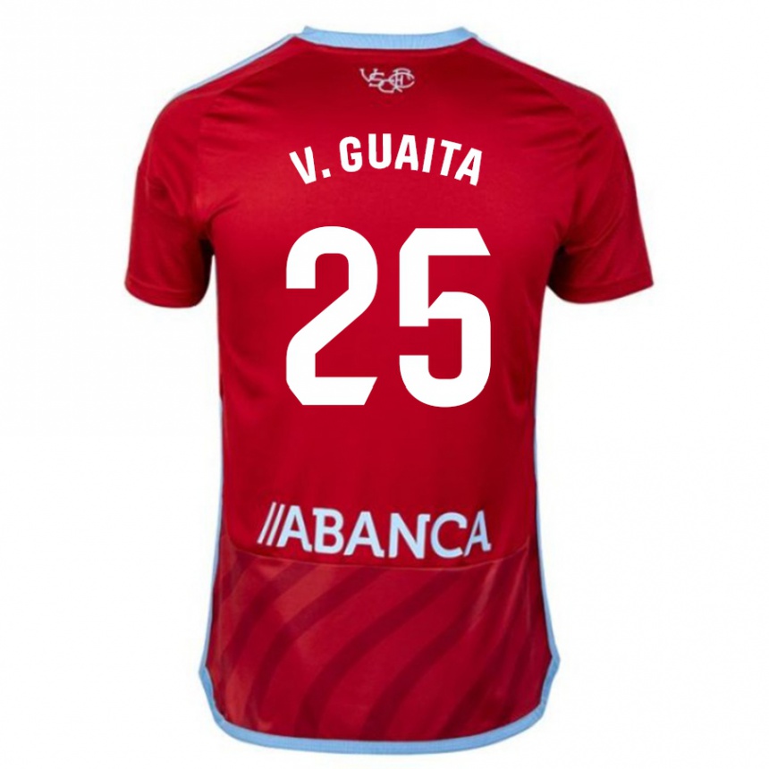 Kids Football Vicente Guaita #25 Red Away Jersey 2023/24 T-Shirt