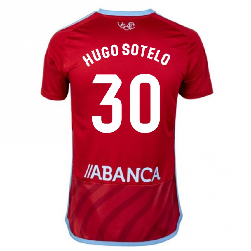 Kids Football Hugo Sotelo #30 Red Away Jersey 2023/24 T-Shirt