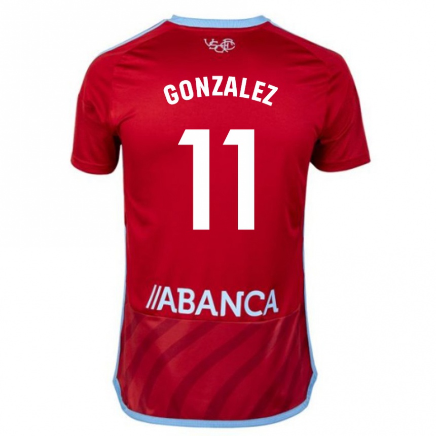 Kids Football Alfon González #11 Red Away Jersey 2023/24 T-Shirt