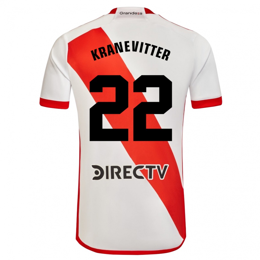 Men Football Matias Kranevitter #22 White Red Home Jersey 2023/24 T-Shirt