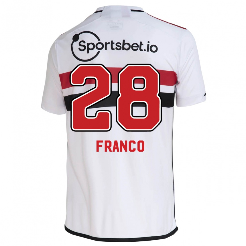 Men Football Alan Franco #28 White Home Jersey 2023/24 T-Shirt