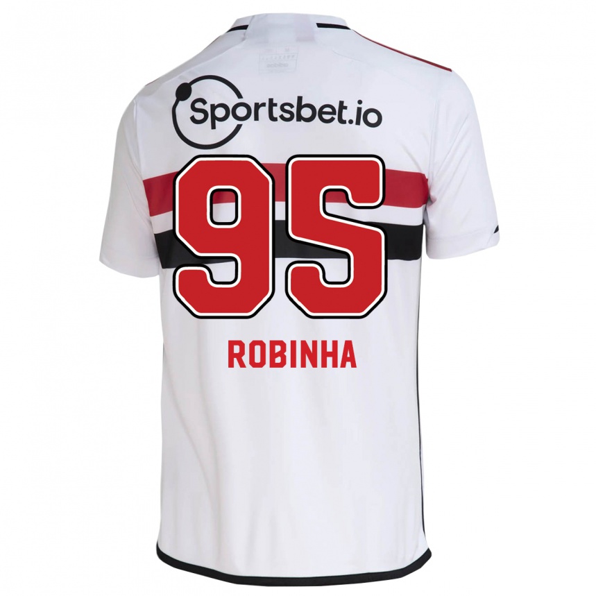 Men Football Robinha #95 White Home Jersey 2023/24 T-Shirt