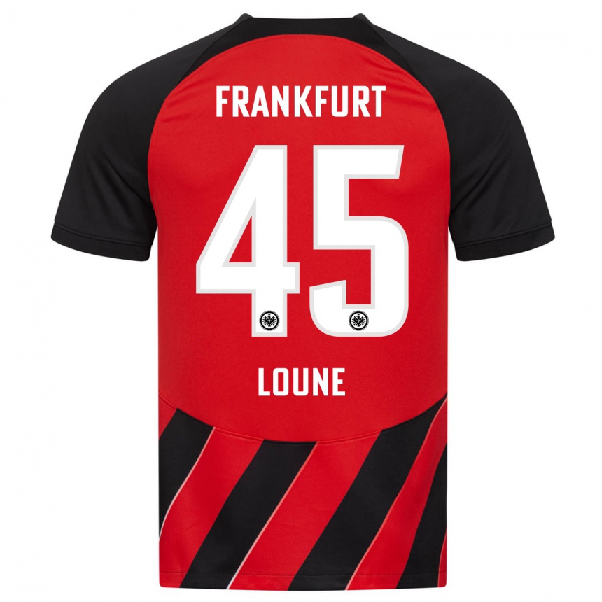 Men Football Mehdi Loune #45 Red Black Home Jersey 2023/24 T-Shirt