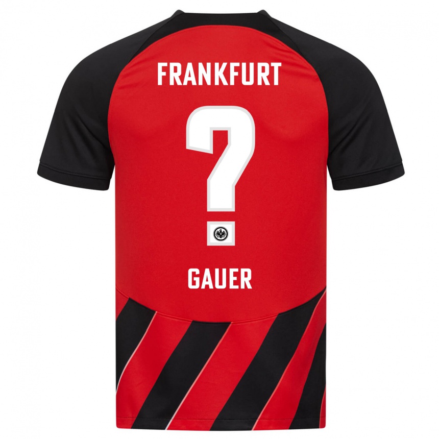 Men Football Luke Gauer #0 Red Black Home Jersey 2023/24 T-Shirt