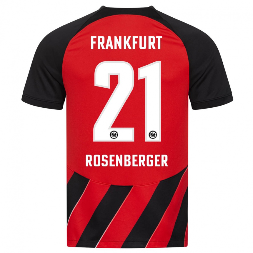 Men Football Robin Rosenberger #21 Red Black Home Jersey 2023/24 T-Shirt