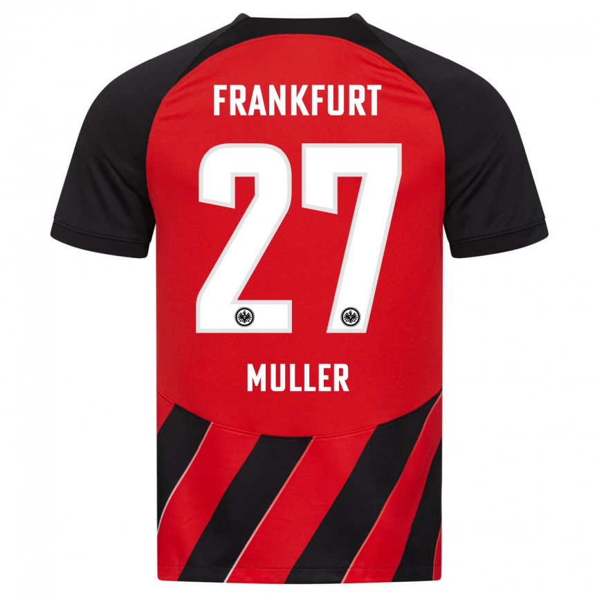 Men Football Mark Müller #27 Red Black Home Jersey 2023/24 T-Shirt