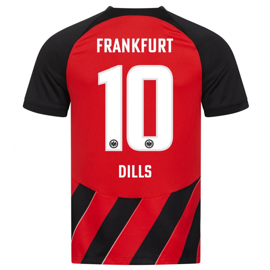 Men Football Marvin Dills #10 Red Black Home Jersey 2023/24 T-Shirt