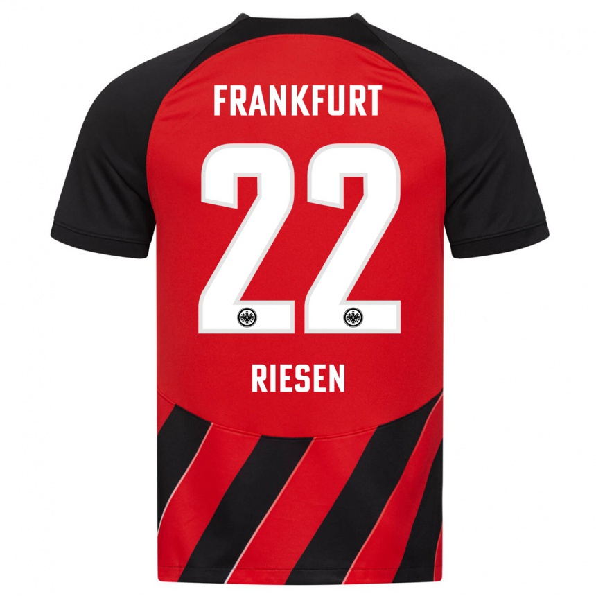 Men Football Nadine Riesen #22 Red Black Home Jersey 2023/24 T-Shirt