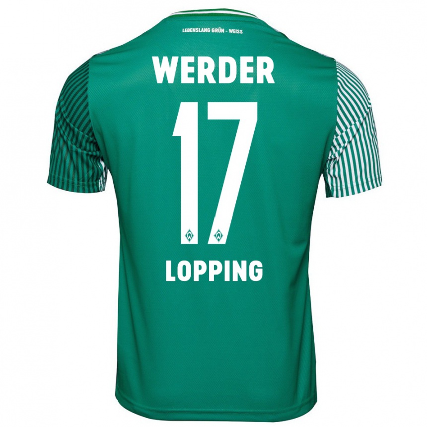 Men Football Jakob Löpping #17 Green Home Jersey 2023/24 T-Shirt